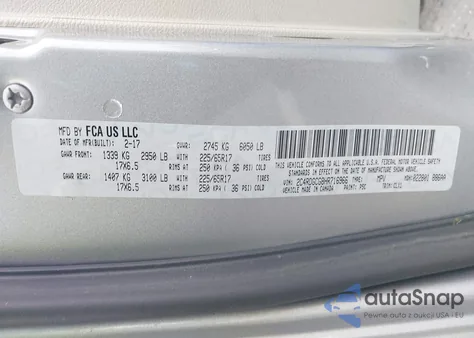 2017 Dodge Grand Caravan Sxt из США, поврежденный, VIN 2C4RDGCG8HR716966